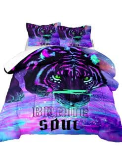 Juego de Ropa de Cama 3D Tiger para Niños, Fondo de Color