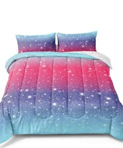 Juego de Edredón de Confort BDUCOK Rosa Azul Gradiente
