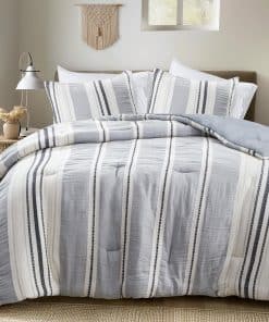 Juego de Ropa de Cama Neutral Farmhouse Hyde Lane, 3 Piezas