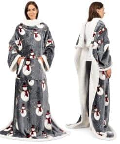 Manta Sherpa con Mangas para Adultos Mujeres Hombres, Suave