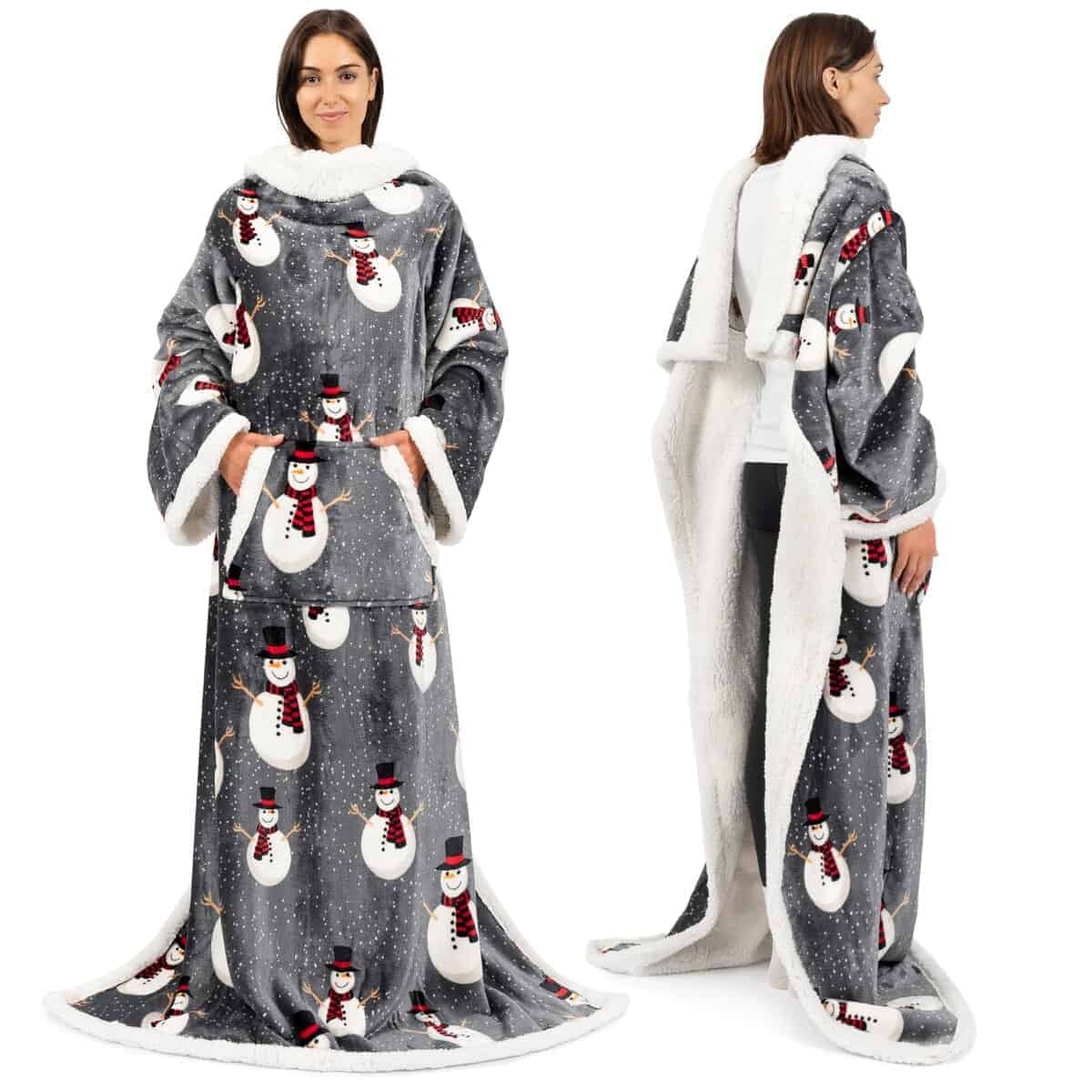 Manta Sherpa con Mangas para Adultos Mujeres Hombres, Suave