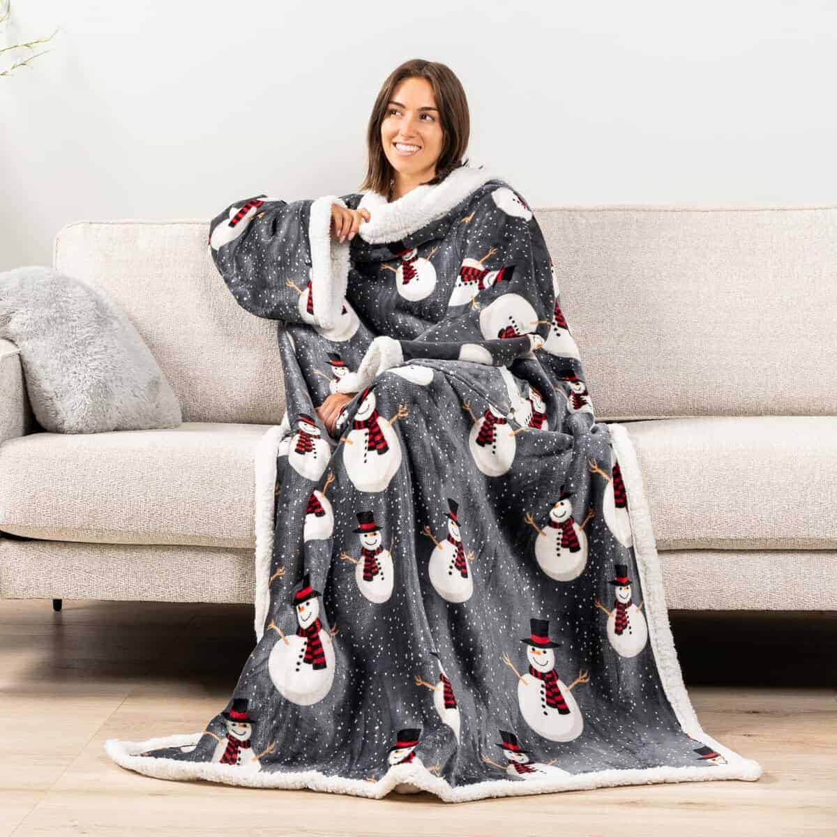 Manta Sherpa con Mangas para Adultos Mujeres Hombres, Suave - Imagen 3