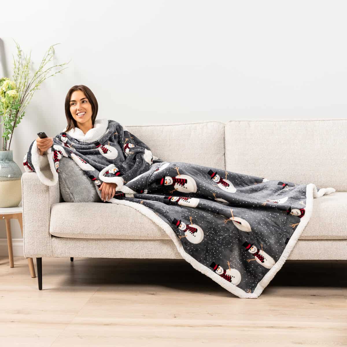 Manta Sherpa con Mangas para Adultos Mujeres Hombres, Suave - Imagen 7