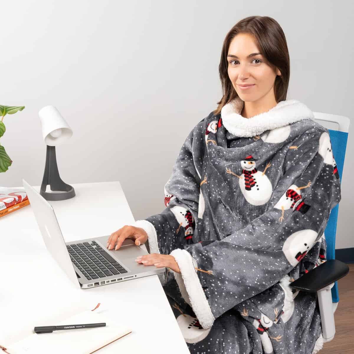 Manta Sherpa con Mangas para Adultos Mujeres Hombres, Suave - Imagen 5