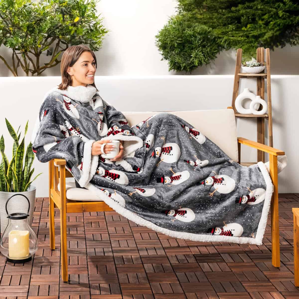 Manta Sherpa con Mangas para Adultos Mujeres Hombres, Suave - Imagen 6