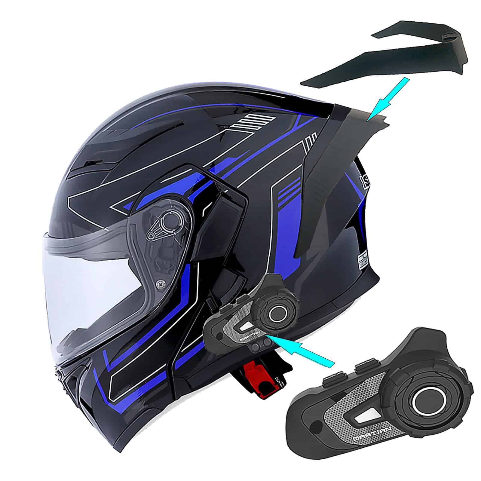 Casco Modular de Cara Completa 1Storm con -Azul Flecha