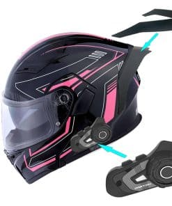 Casco modular de moto con visera doble 1Storm + spoiler +