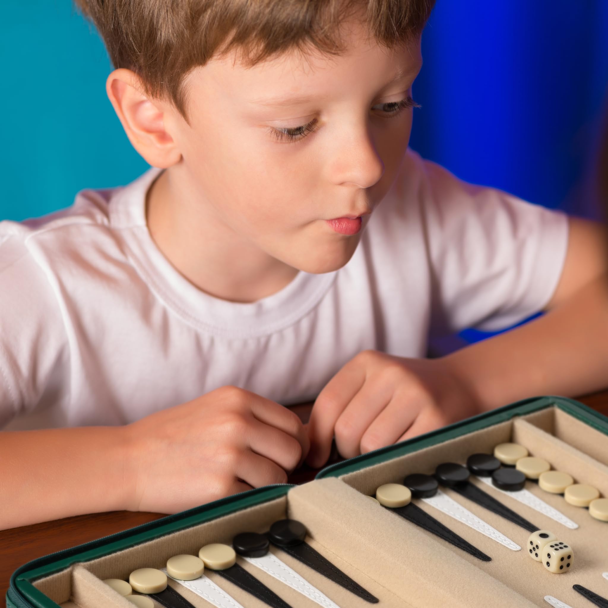 Yellow Mountain Imports Juego de Backgammon de Viaje Tamaño - Imagen 7