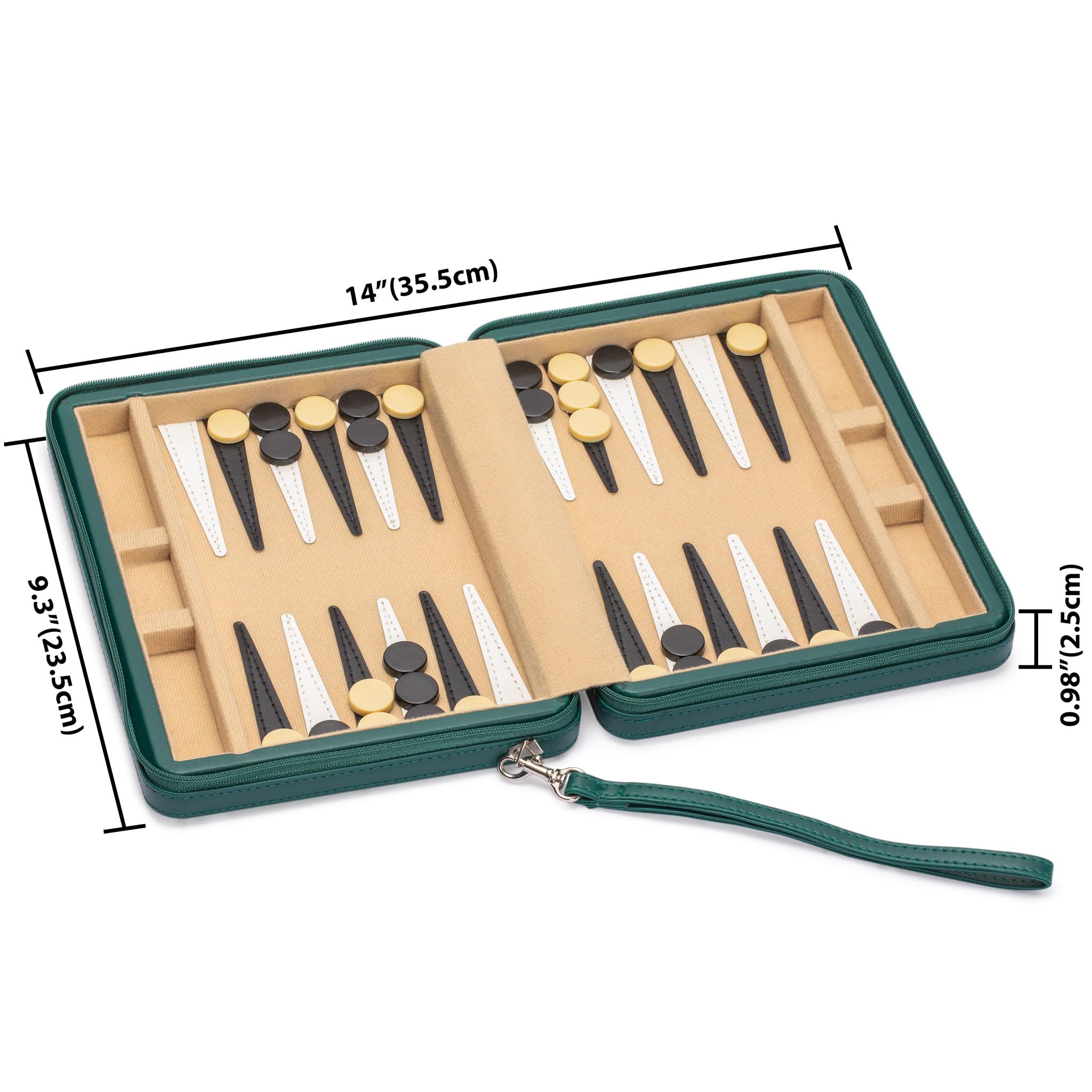 Yellow Mountain Imports Juego de Backgammon de Viaje Tamaño - Imagen 10