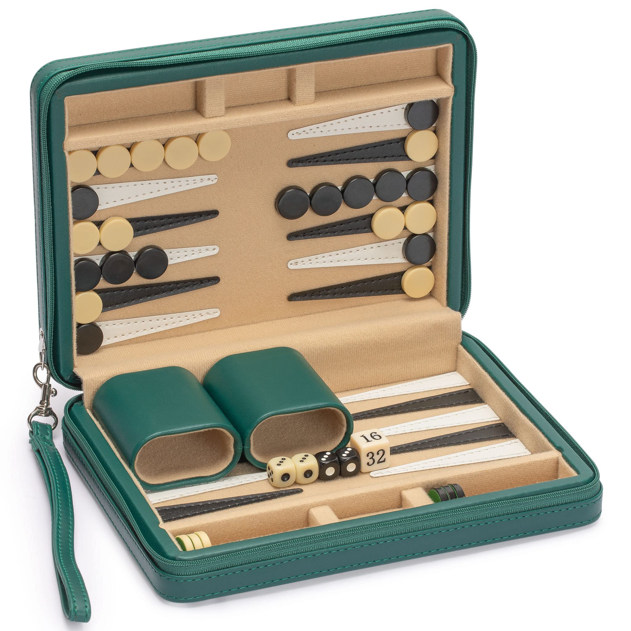Yellow Mountain Imports Juego de Backgammon de Viaje Tamaño - Imagen 6