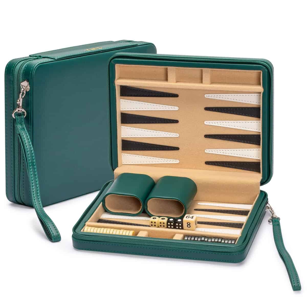 Yellow Mountain Imports Juego de Backgammon de Viaje Tamaño