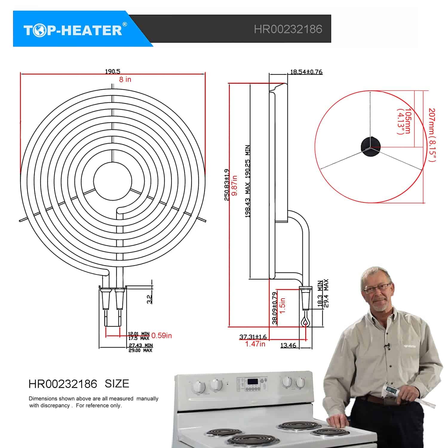 316442301 Quemador de Superficie de Cocina Eléctrica de 8'' - Imagen 3