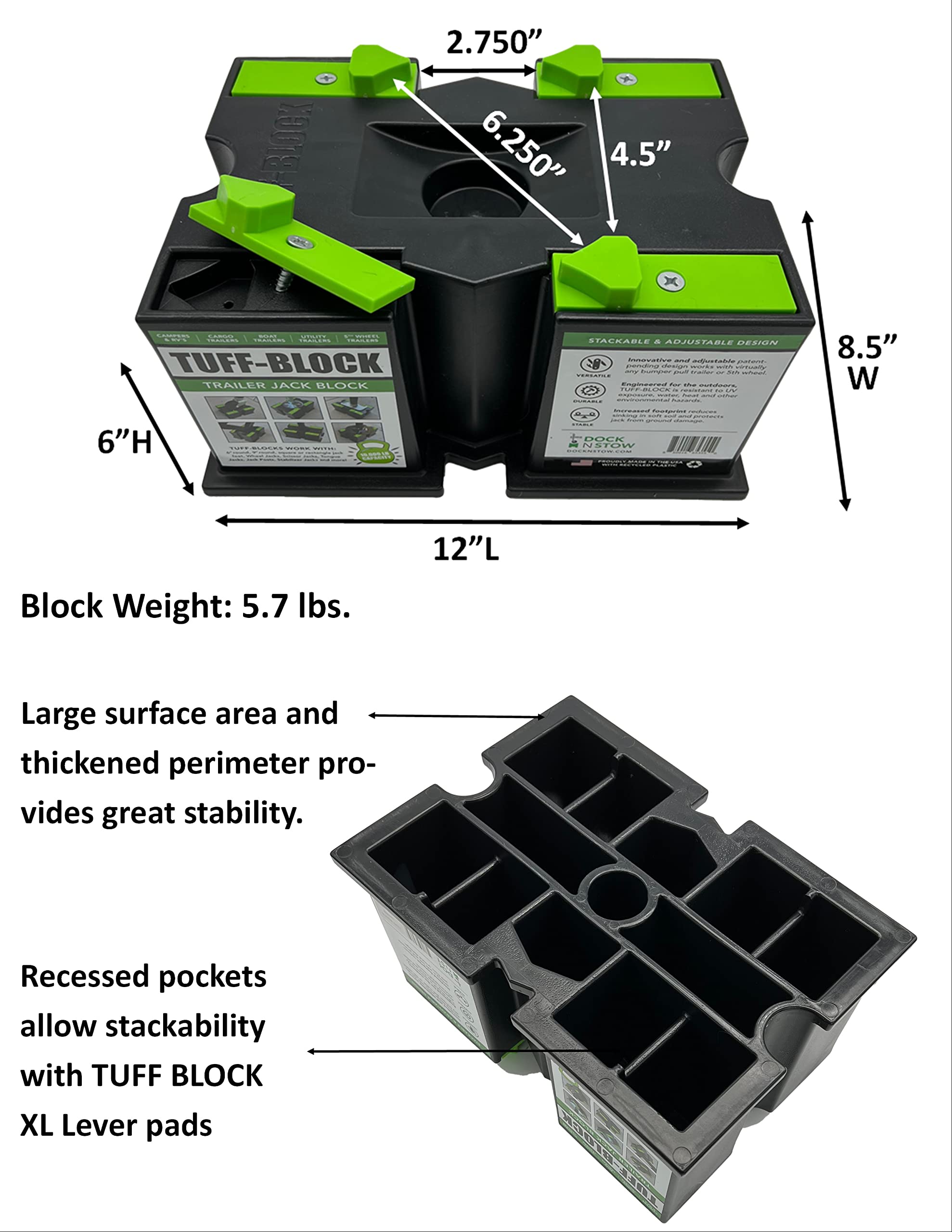 Bloques para gato de remolque TUFF-BLOCK by Dock N Stow - Imagen 4