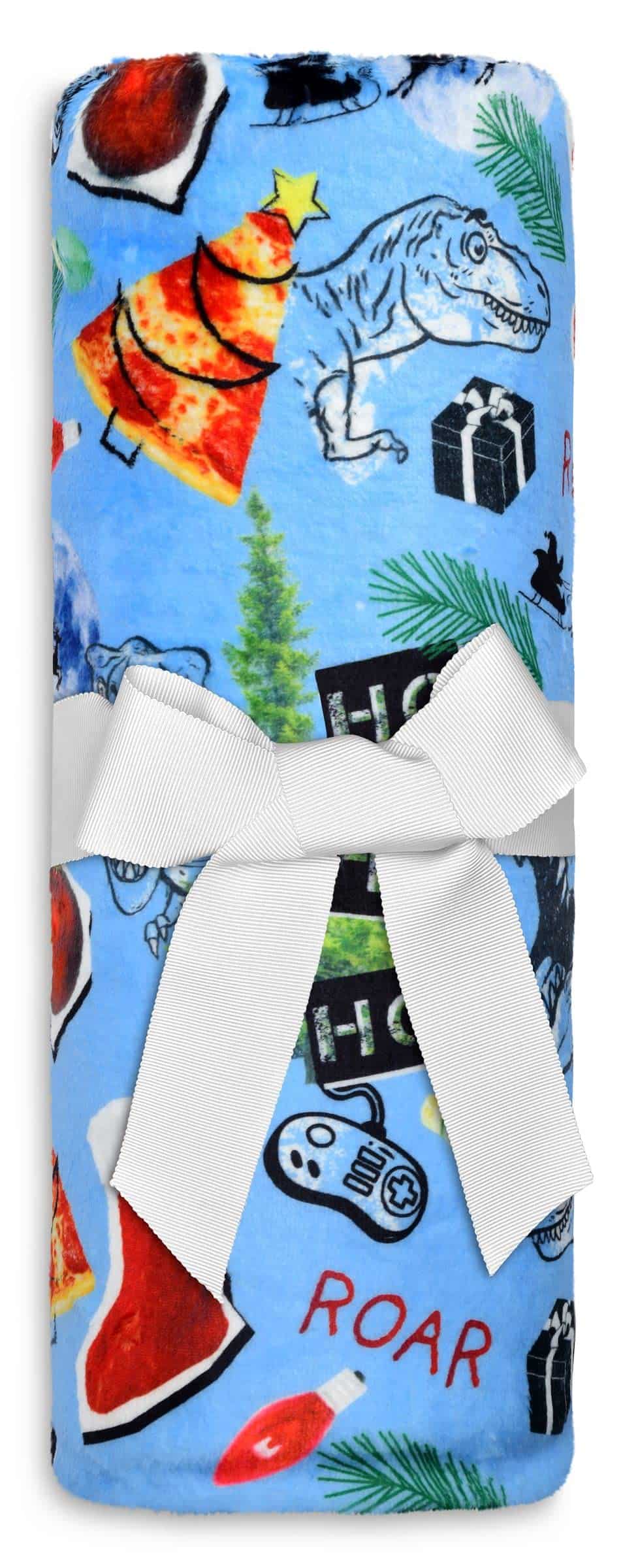 Manta de franela estampada Premium Merry Rex-Mas de 56" x