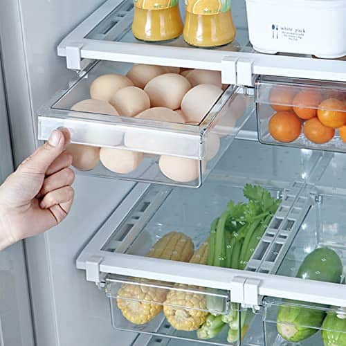Organizador de cajón para refrigerador, juego de 2, bandeja