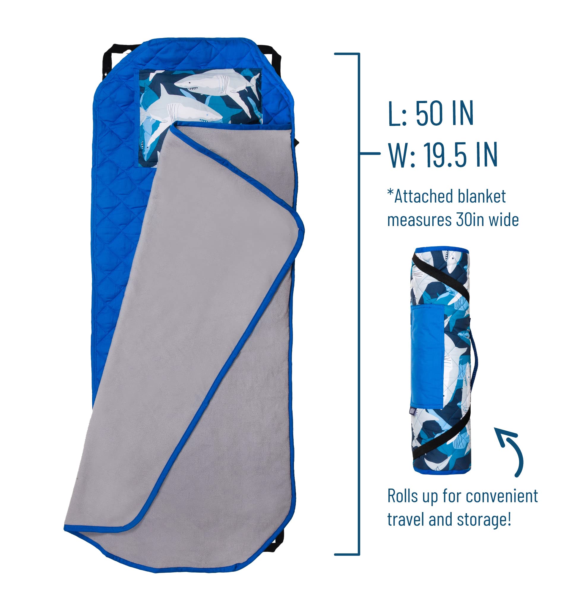 Wildkin Niños Moderna Colchoneta de Siesta -Tiburones - Imagen 5