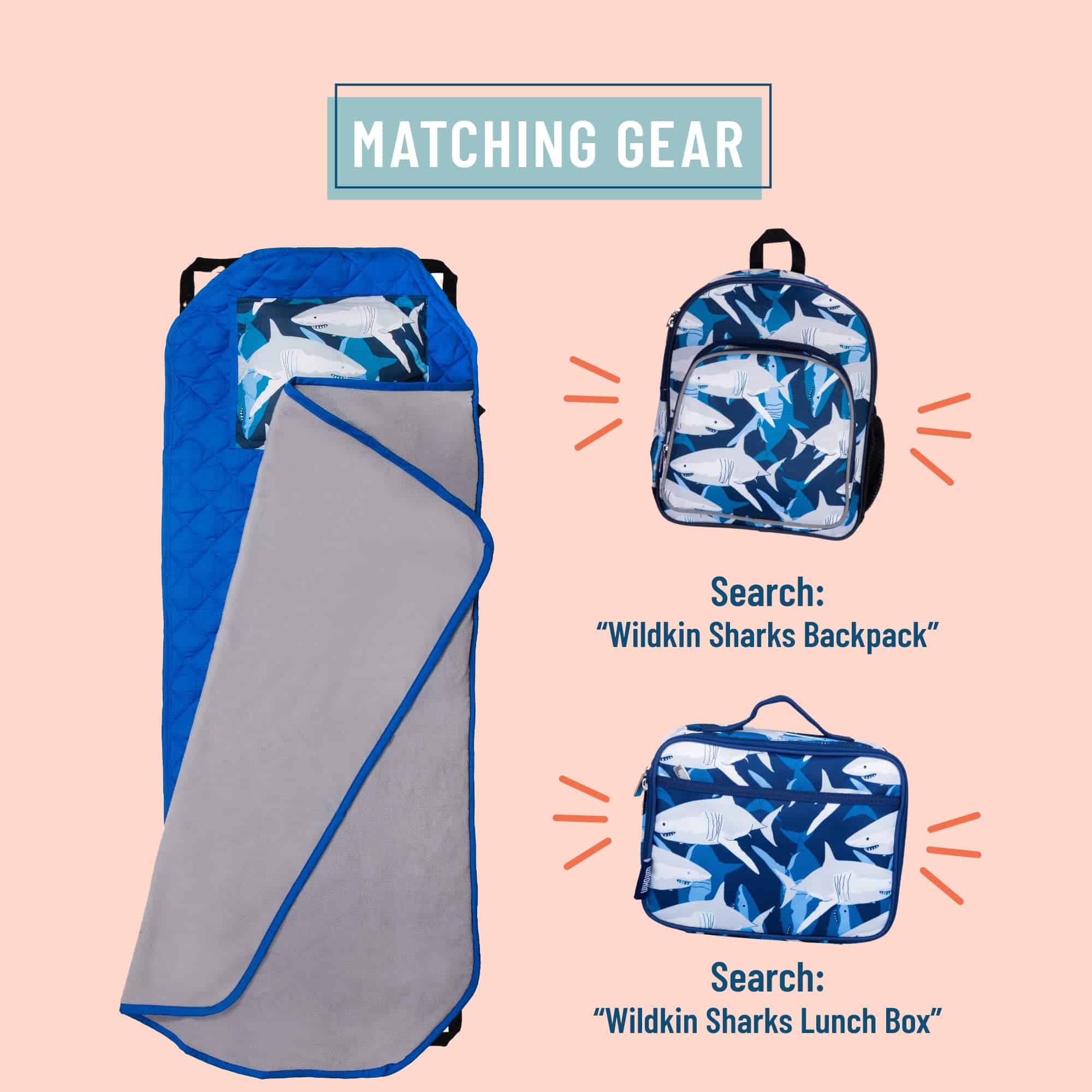 Wildkin Niños Moderna Colchoneta de Siesta -Tiburones - Imagen 4