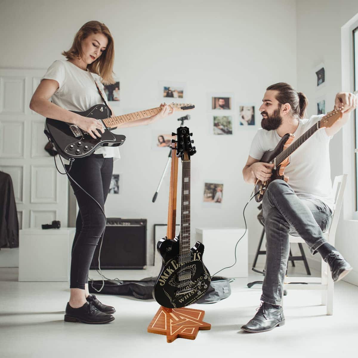 Soporte de Guitarra de Madera HilerPunk, Soporte de - Imagen 6