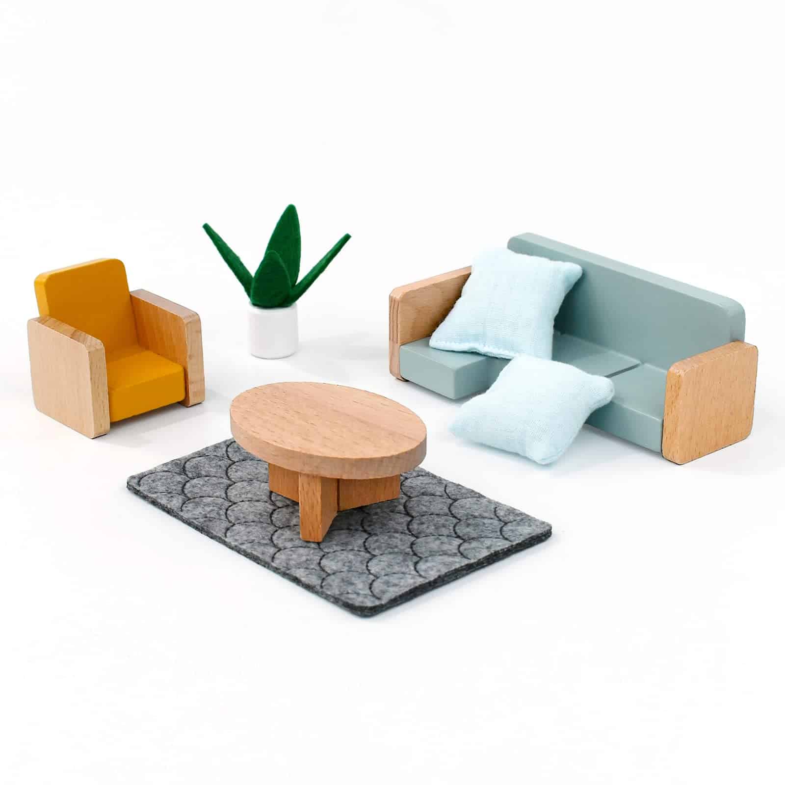 Muebles de Casa de Muñecas de Madera PairPear, Set de 35 - Imagen 4