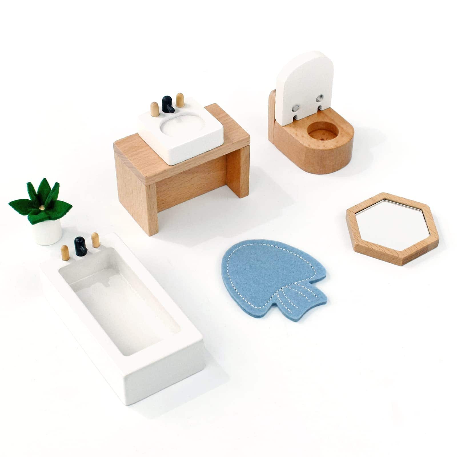 Muebles de Casa de Muñecas de Madera PairPear, Set de 35 - Imagen 5