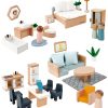 Muebles de Casa de Muñecas de Madera PairPear, Set de 35