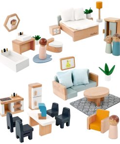 Muebles de Casa de Muñecas de Madera PairPear, Set de 35