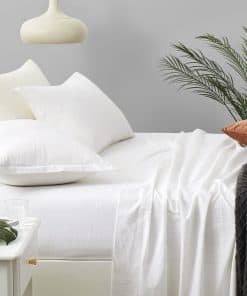 Juego de sábana ajustable de algodón lavado chambray de