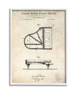 Stupell Industries Diagrama Detallado de Piano de Cola
