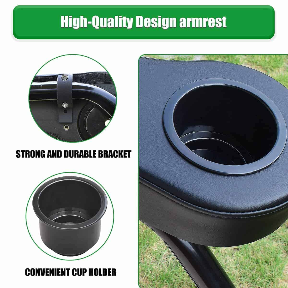 NOKINS Reposabrazos para Carrito de Golf con Portavasos, - Imagen 4