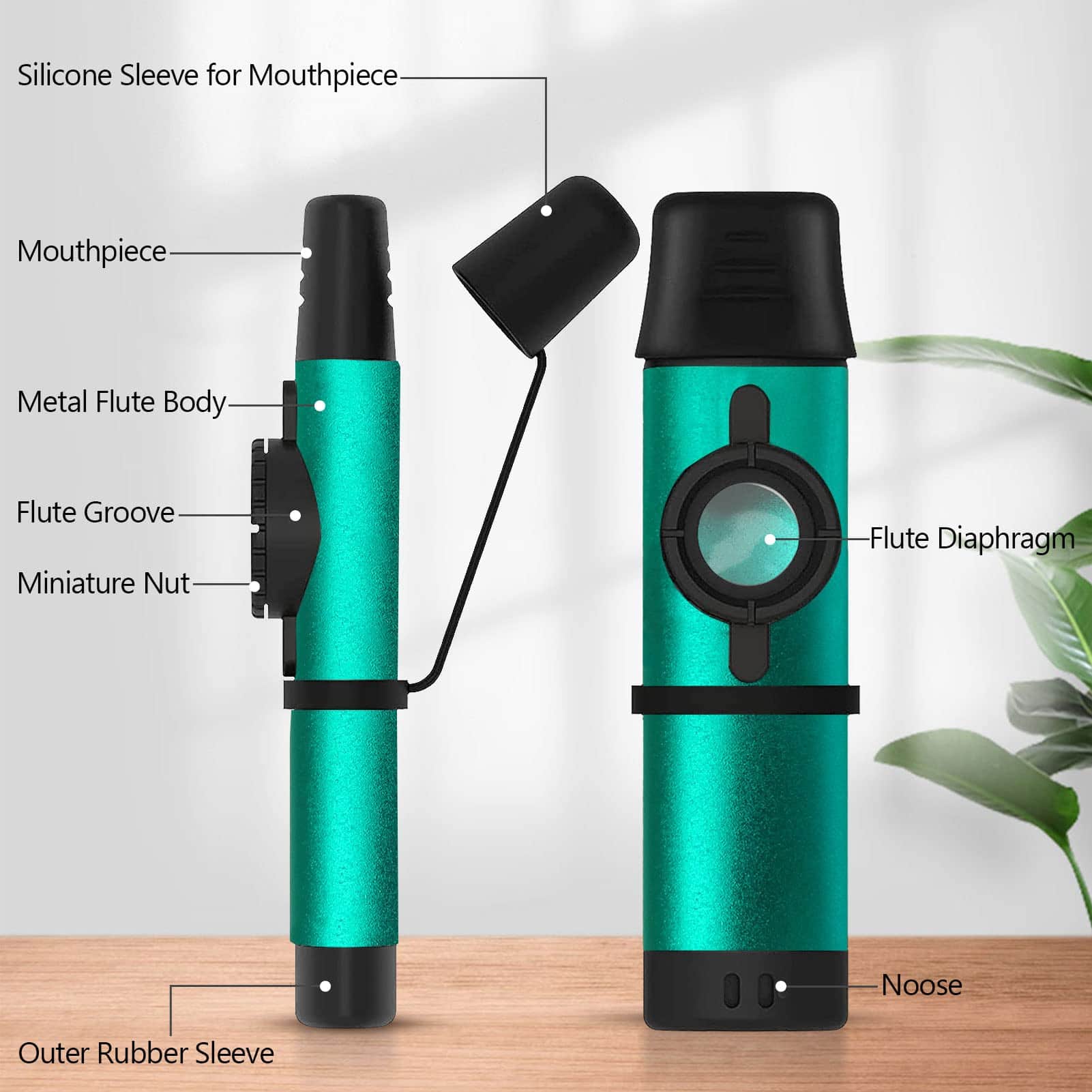 Instrumento de metal Kazoo con 5 membranas de flauta Kazoo, - Imagen 4