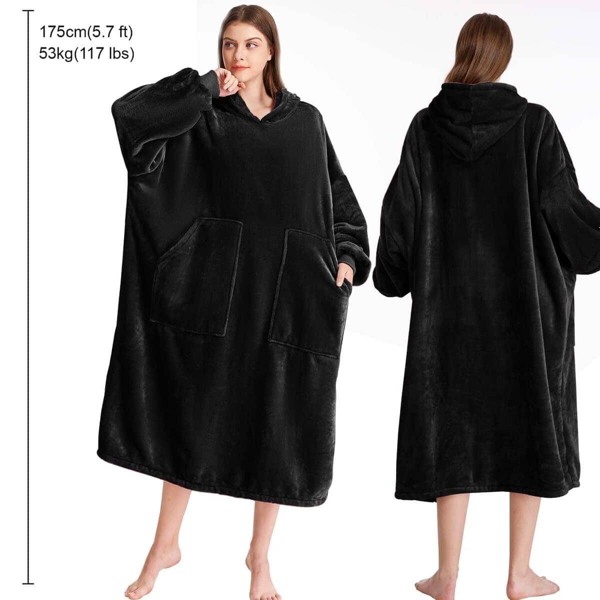 Manta Wearable Oversize de Franela Súper Suave y Cálida con - Imagen 3