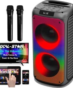 Máquina de Karaoke con Bluetooth, 2 micrófonos