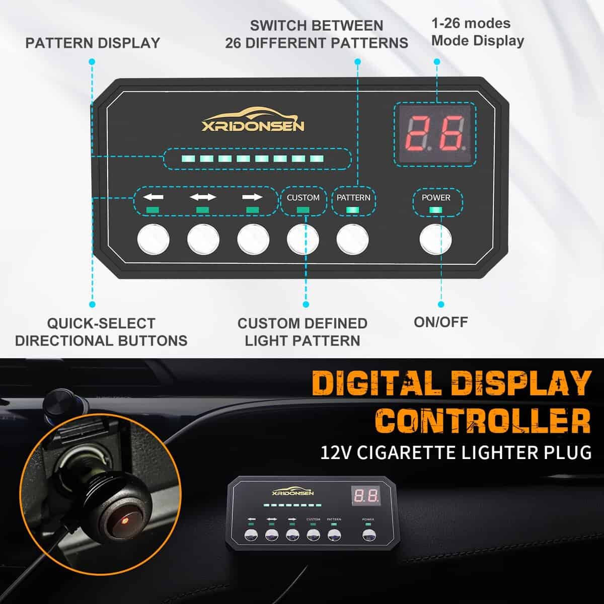 Barra de luces de advertencia de 35 pulgadas -Azul - Imagen 5