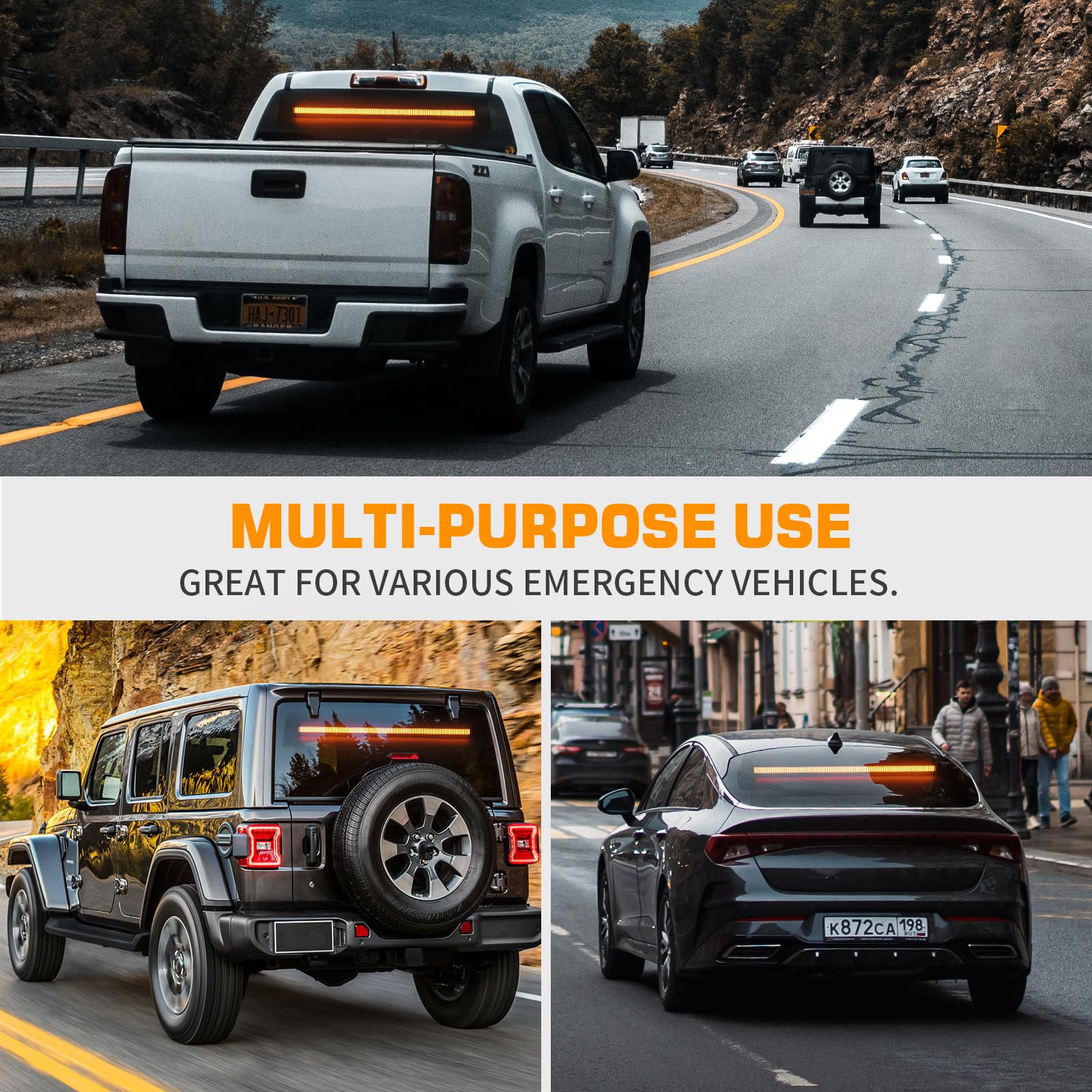 Barra de luces de advertencia de tráfico de 35 pulgadas - Imagen 7