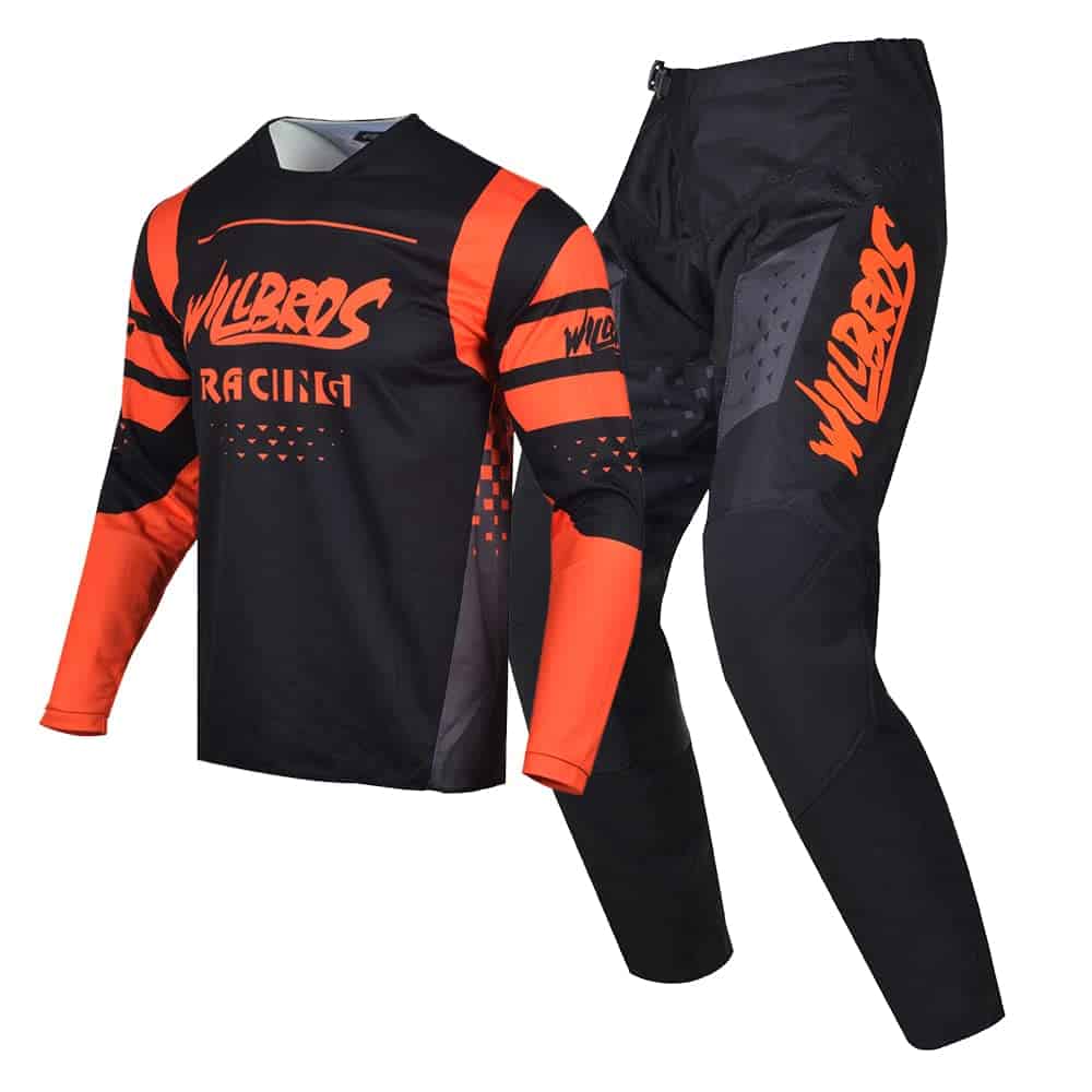 Conjunto de Jersey y Pantalones de Motocross -Negro Naranja