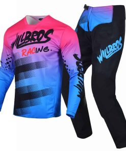 Conjunto de Jersey y Pantalón de Motocross -Azul Rosa