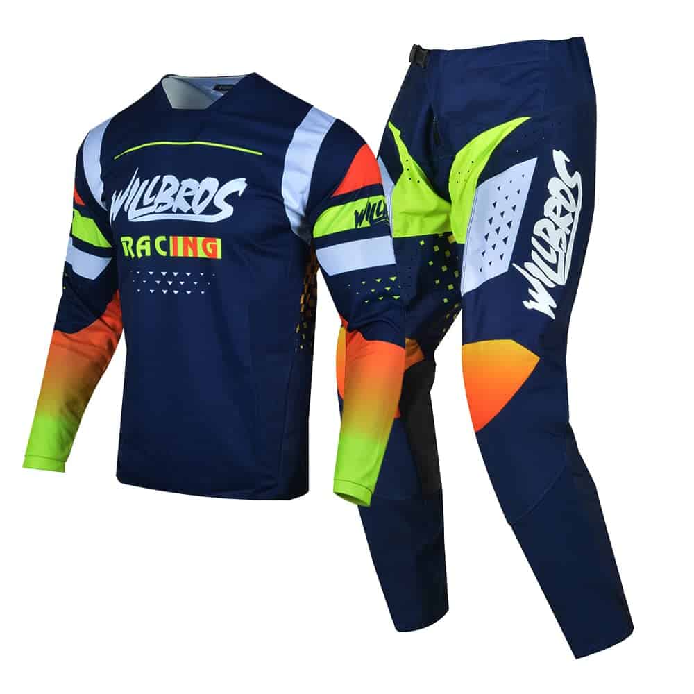 Conjunto de Jersey y Pantalones de Motocross -Azul Blanco Am