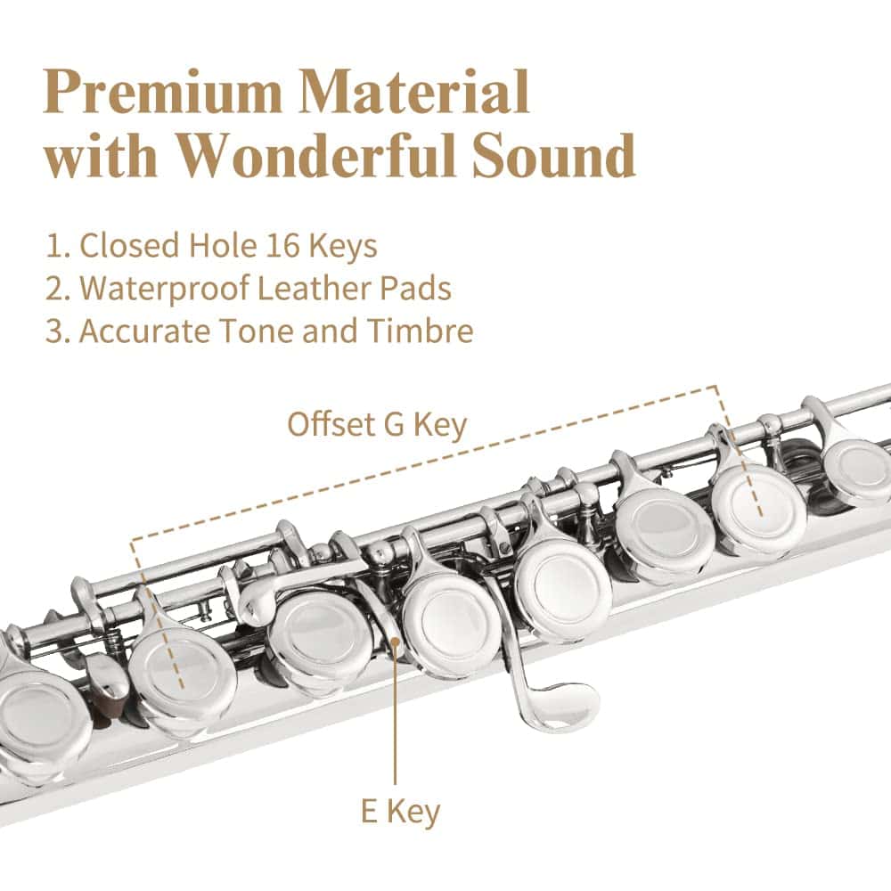 Flauta C de 16 llaves Yasisid cerrada para principiantes - Imagen 4