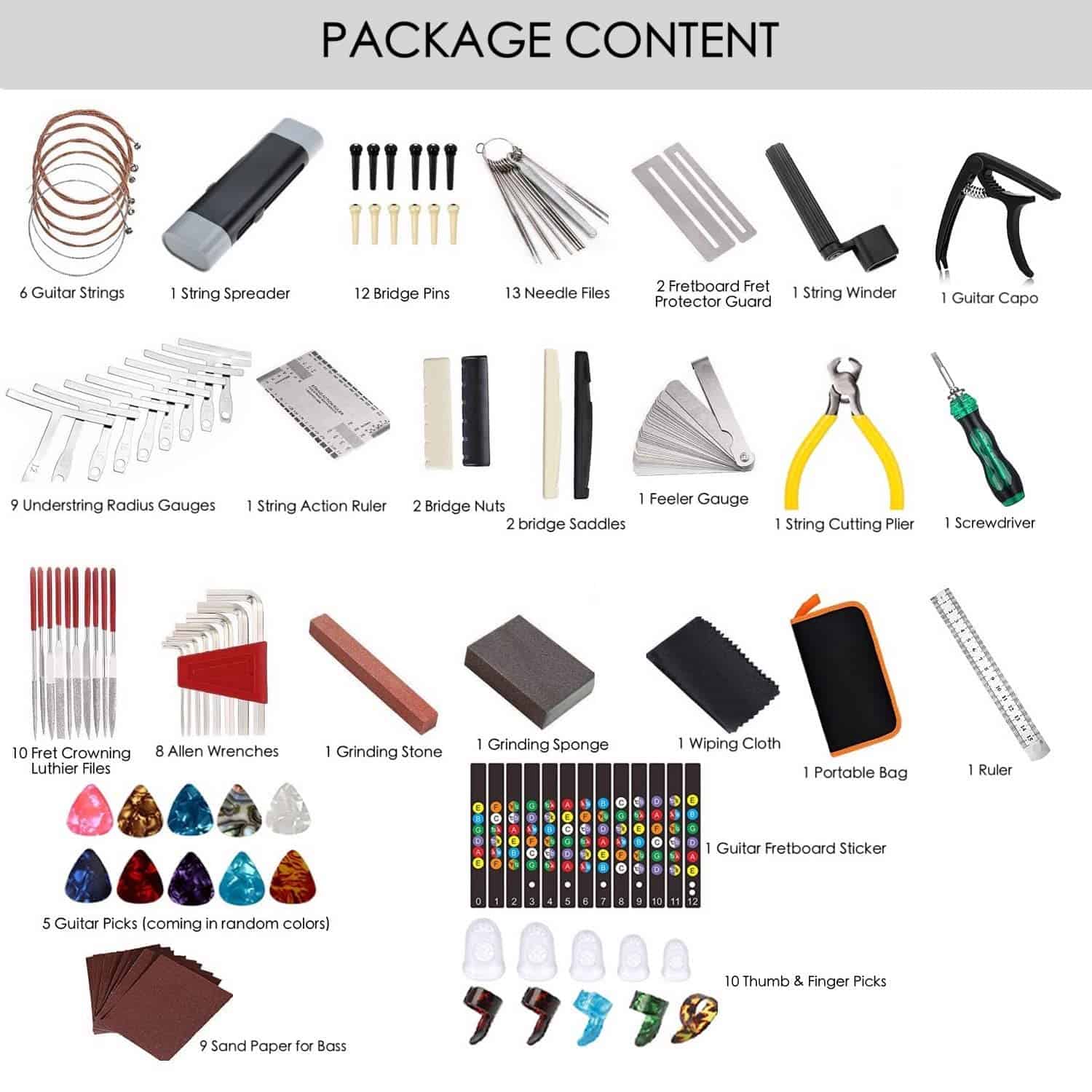 Kit de Herramientas para Guitarra de 99PCS Multifuncional - Imagen 3