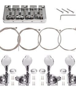 Puente de Guitarra Bajo de 4 Cuerdas Unxuey con 2 Clavijas