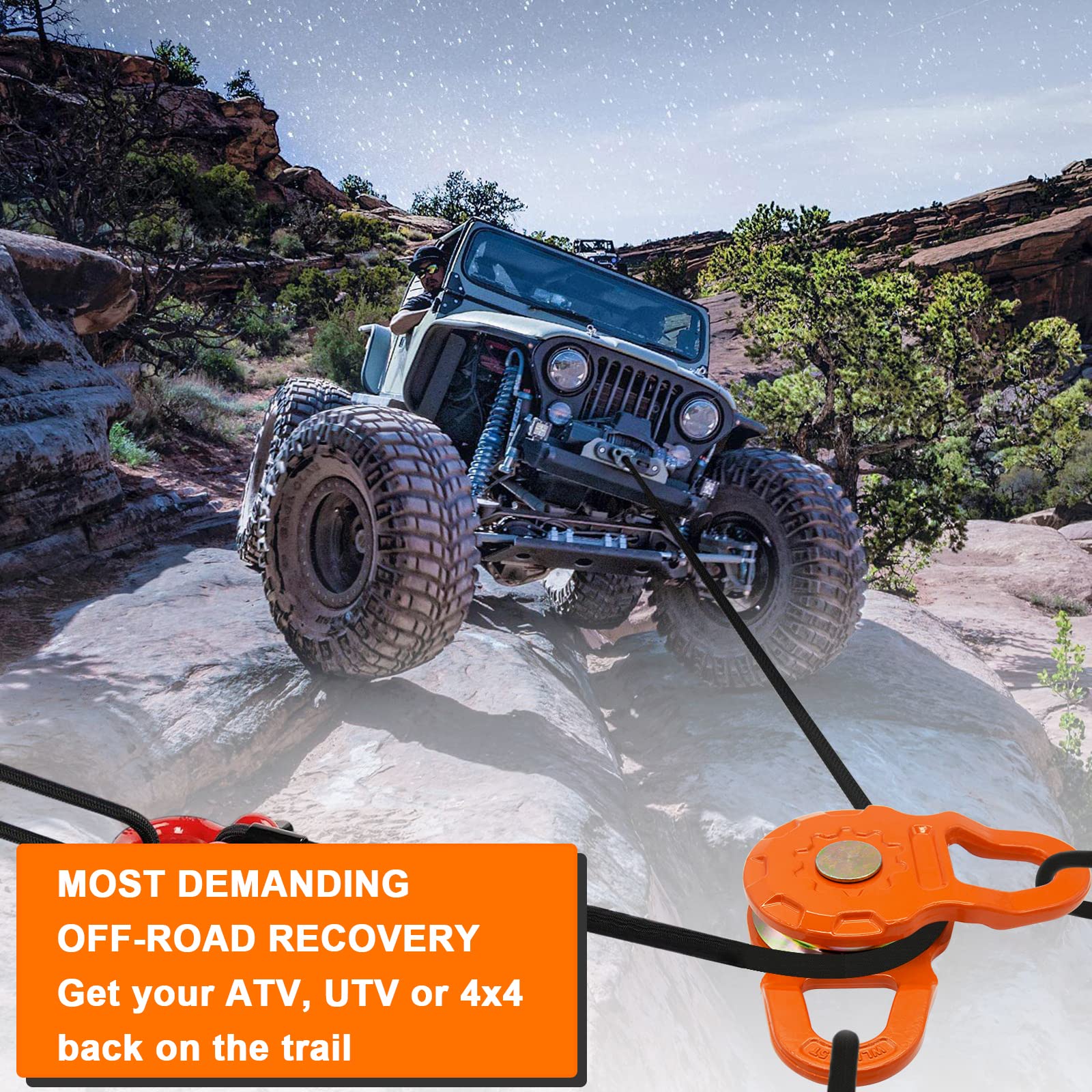 YUUCOO Snatch Block, 50,000 lbs (25T) Resistencia Mínima a - Imagen 4