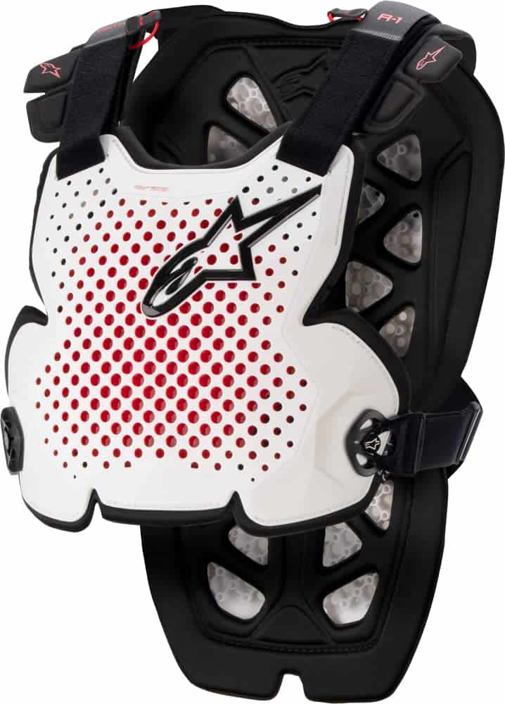 Protección de pecho Alpinestars A-1 Pro (Blanco Negro Rojo,