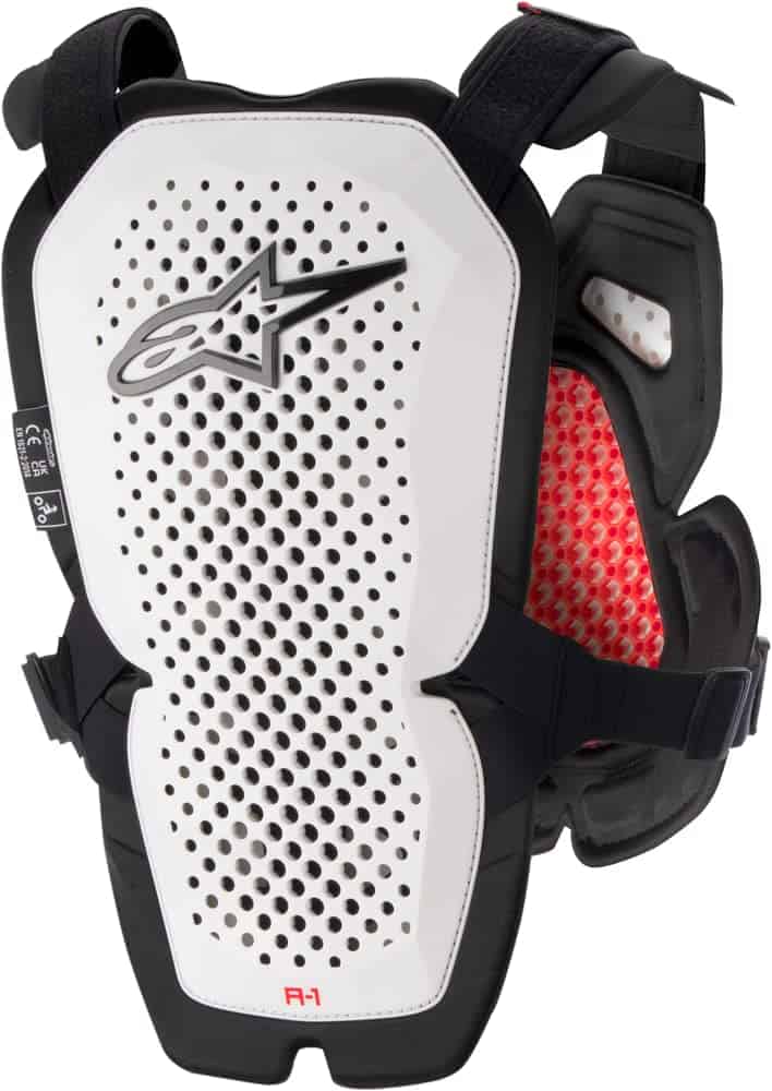 Protección de pecho Alpinestars A-1 Pro (Blanco Negro Rojo, - Imagen 3