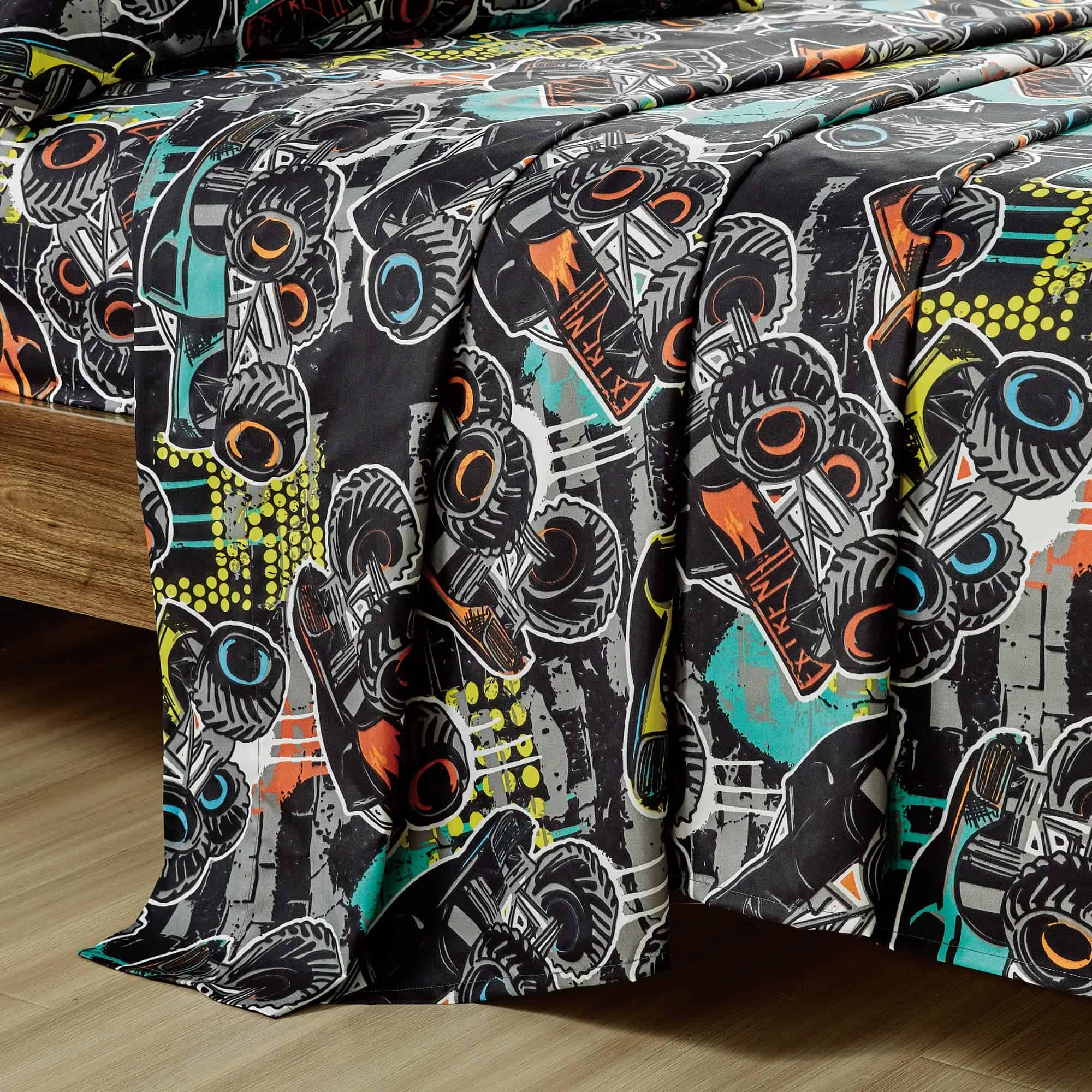 Juego de Sábanas de 4 Piezas para -Multi-color Monster Truck - Imagen 5