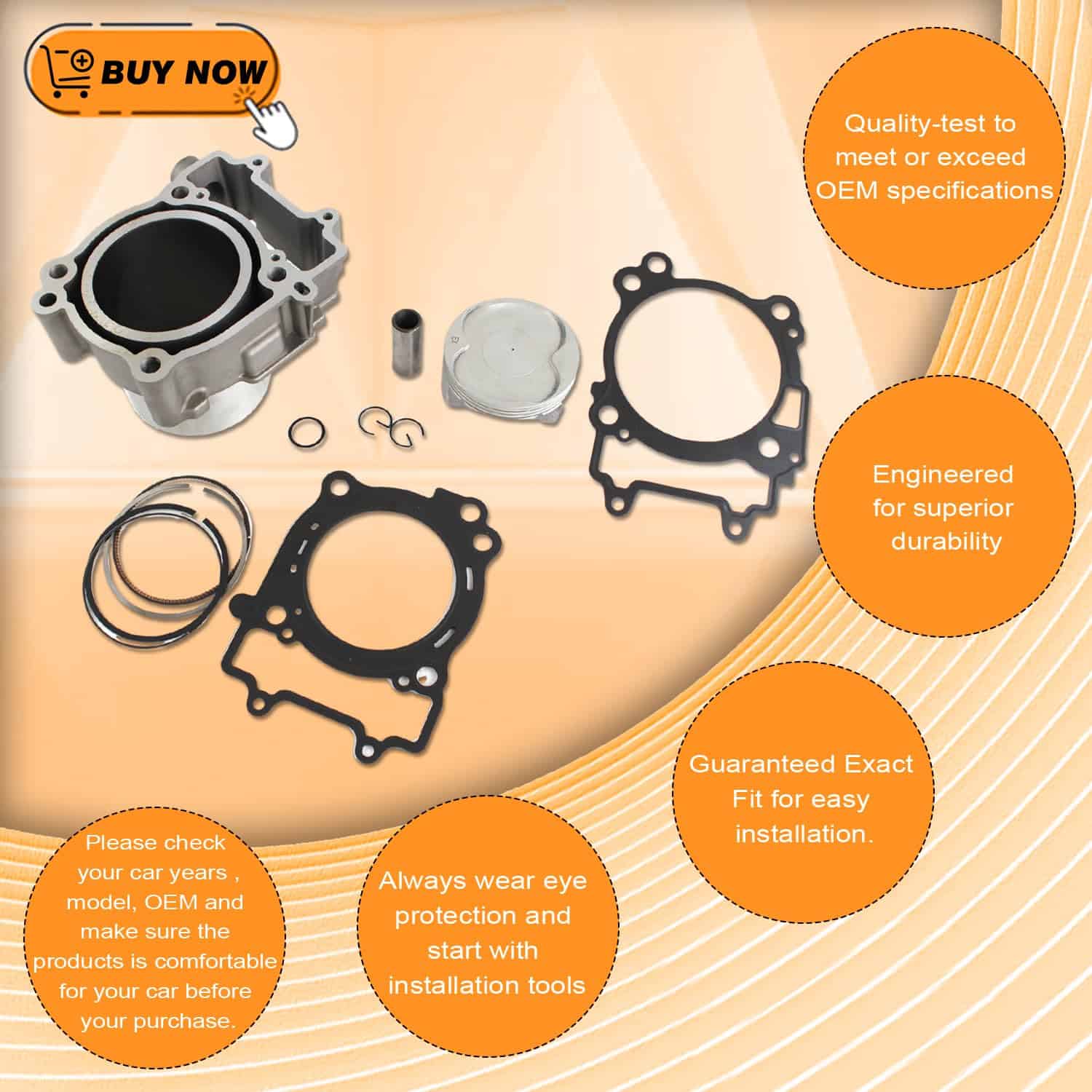 Kit superior de culata y junta de cilindro de kit de - Imagen 8