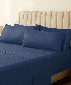 Juego de sábanas LuxClub de 6 piezas, -Azul Marino