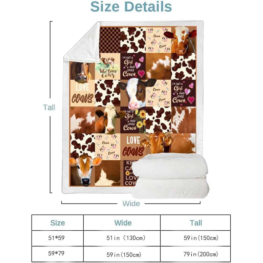 Manta Estampado de Vaca Decoración de Vaca Manta de Cama - Imagen 9