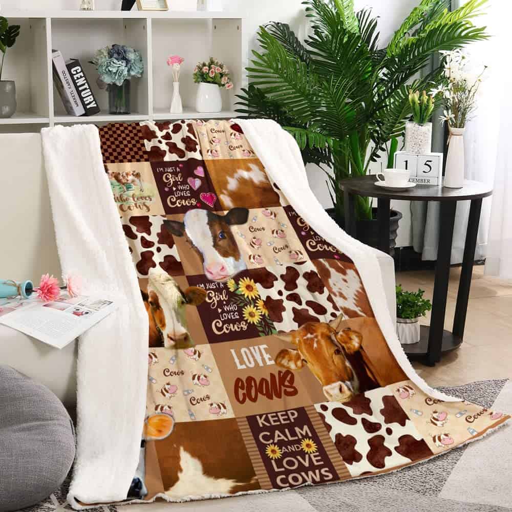 Manta Estampado de Vaca Decoración de Vaca Manta de Cama - Imagen 8