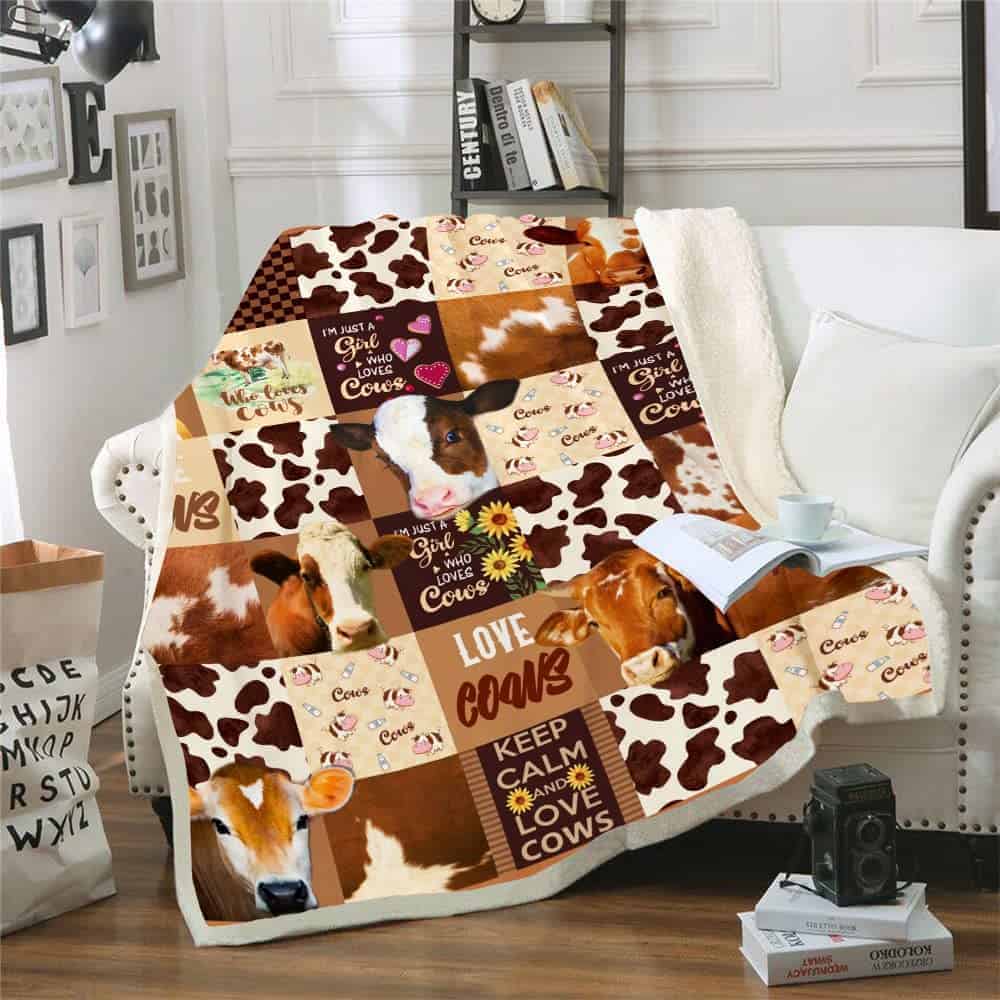 Manta Estampado de Vaca Decoración de Vaca Manta de Cama - Imagen 5