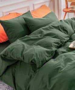 Juego de Funda NEXHOME PRO King Size Efecto Lino Verde